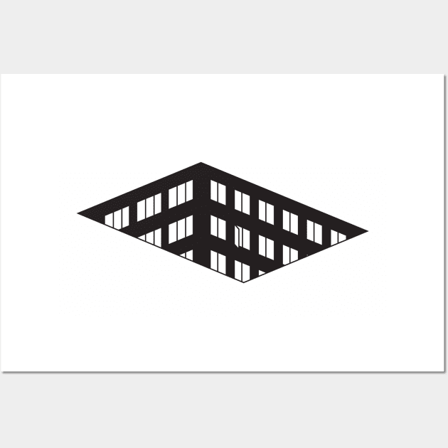 Interior View of Building with Windows (Black) Wall Art by The90sMall